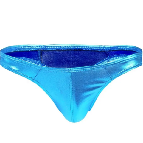 Venta al por mayor de tangas de látex para hombre, ropa interior sexy, calzoncillos tipo G