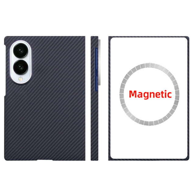 Coque en Kevlar pour Samsung Galaxy Fold 8, ultrafine de 1.1 mm, couverture en fibre d'aramide, compatible MagSafe, antichoc, protectrice mince