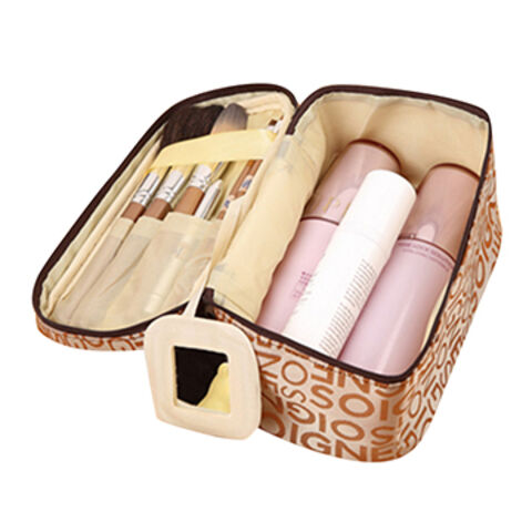 china travel makeup cosmetic bag large capacity supplier MAMUNU Bag, Cosmetic Storage with Handle, Portable Zipper Cosmetic Bag Toiletry Bag Bag Large with Compartments for Women Girls (Black) : Beauty & Personal Care Customized multi-color PU leather PVC