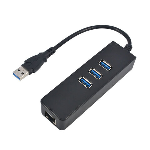 Adaptador de Red Ethernet Gigabit USB 3.0 a RJ45 + 3 x USB 3.0, NEGRO - Conexión LAN de Alta Velocidad for sale at factory direct price