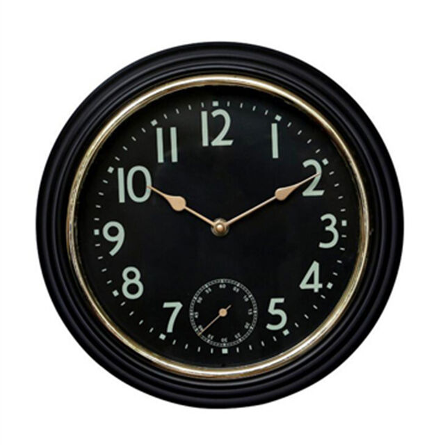 Horloge Murale Circulaire Noire Pure, Silencieuse, à Quartz