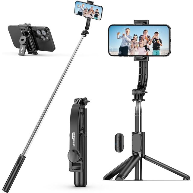Heiß verkaufter ausziehbarer Selfie-Stick mit Stativ und kabelloser Fernbedienung - Tragbarer, leichter Handyhalter