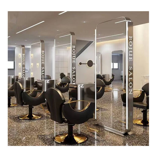 Armários de Estação de Barbeiro de Salão de Cabeleireiro de Luxo Modernos Personalizados Pretos for sale at factory direct price