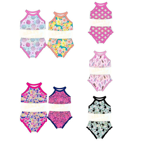 Teen Girls Tankini Swimsuit Tie-Front Bow Bikini Set Summer 2-Piece Outfits for sale at factory direct price