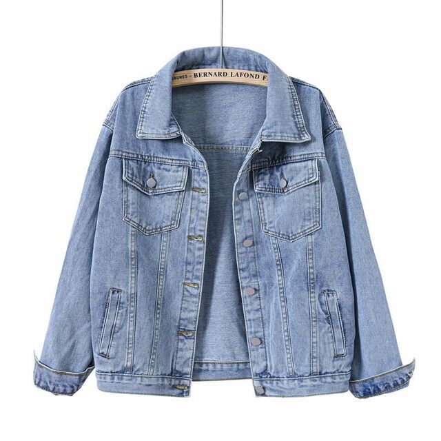 Jaket Denim Jeans Oversize Wanita Kancing - Jaket Jeans Wanita for sale at factory direct price