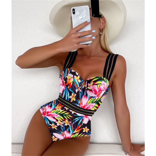 Graffiti printed one piece seaside swim costume for sale at factory direct price