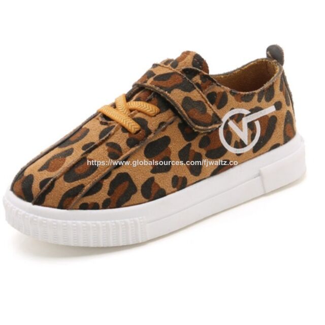 Children casual shoe, leopard print upper injection mold slip on for kid boy girl
