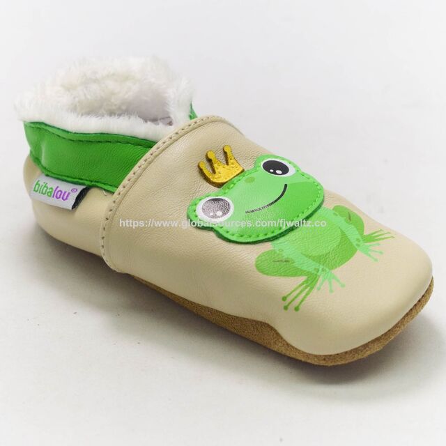 Soft Leather Baby Shoes Moccasins Slip on Boys Girls Slippers with Elastic Ankle, Anti Slip First Walker Crib Shoes for Infant