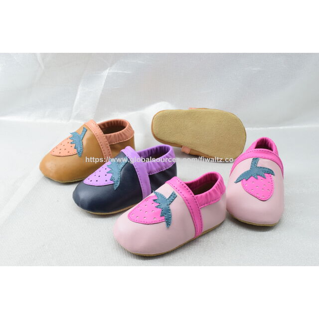 Wholesale Spring Autumn Soft Cow Leather Sofe Sole Prewalker Boy Moccasins Girls Baby Shoes
