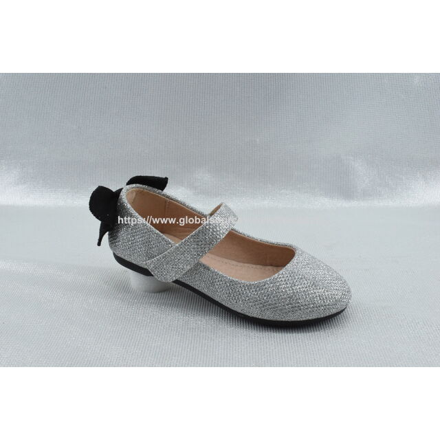 Customizable Girls' Dressy Shoes | Shiny Glitter Ballet Dance Shoes with Cute Bow Accent