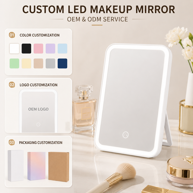 Source Wholesale Mini Portable Dimmable Led Makeup Mirror Tabletop ...