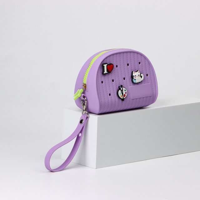 Silikon Loch Design Handgelenk-Münzbeutel für Damen DIY Dekorierbarer Kleiner Reißverschlussbeutel Tragbare Mini-Handgeldbörse for sale at factory direct price