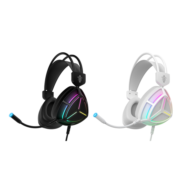 Factory price Private design RGB Wired Gaming Headset 50mm Drive,Ear-cup Volume Control,3.5mm+USB for gaming for sale at factory direct price