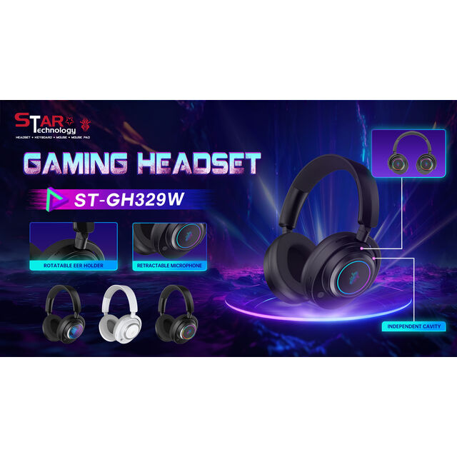 Factory price Private desig, Tri-Mode Wireless Gaming Headset 2.4G+BT+AUX Retractable Mic Rotatable Earholder for gaming&office for sale at factory direct price