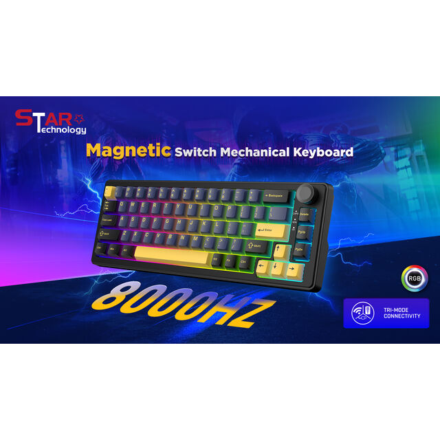 65% Mini size Magnetic Gasket Mechanical Keyboard ,Triple-Mode 2.4G/BT/Wired ,RGB gaming keyboard for e-sports and pro office for sale at factory direct price