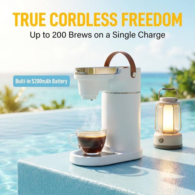 COKAFEGO CF01 Lightweight Wireless Coffee Maker Battery Operated Coffee Brewer for Picnic Day Trip Backpacking Outdoor