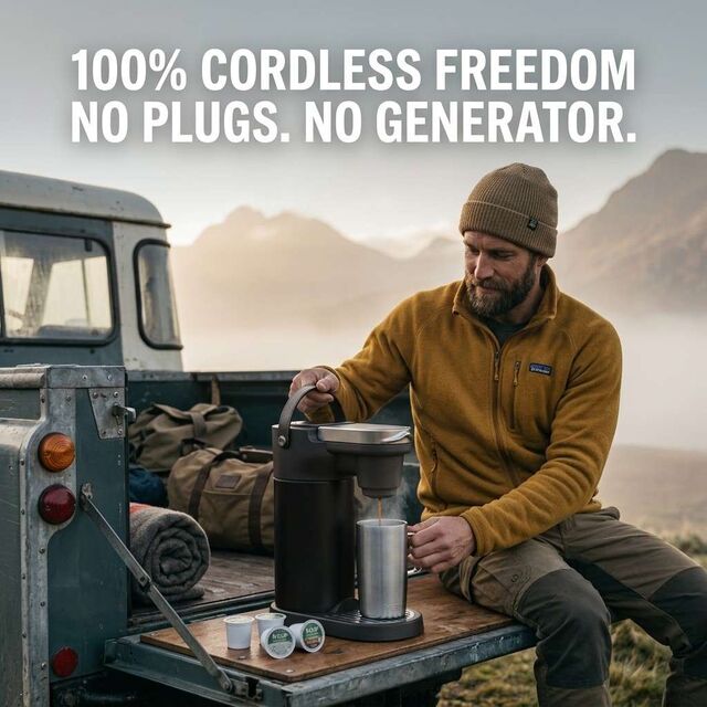 Premium Portable DualMode Outdoor Coffee Maker , USB Rechargeable AutoBrew Coffee Machine for Camping Hiking Travel RV glamping