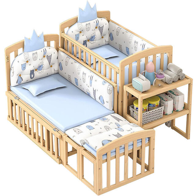 5-in-1 Convertible Multi-functional Wooden Baby Crib