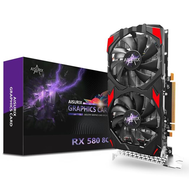 RX580 Graphics Card 8GB GDDR5 256-bit Dual Fans, Desktop 2K Gaming GPU for PC Integrator Wholesale