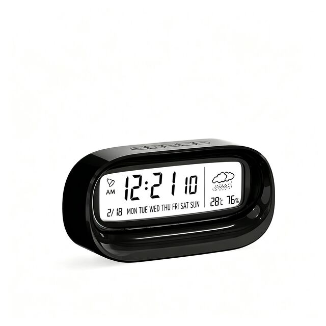 Transparent Digital Alarm Clock, Silent Multi-Function Timer with Date, Week, Temp & Weather Display, 100.5g, 5 Colors for sale at factory direct price