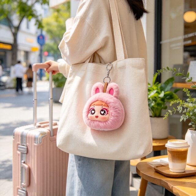 Cute Pink Plush Bunny Doll Bluetooth Speaker, Portable Keychain Wireless Audio Player, Ideal Surprise Gift for Girls Birthday Part for sale at factory direct price