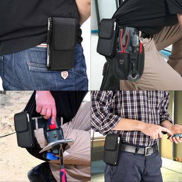 Étui Ceinture Vertical Pour Smartphone 5,2-6" - Nylon Noir, Clip Réglable