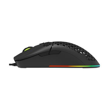 DELUX Ergonomische, leichte Multi-Color Gaming-Maus mit bis zu 7200 DPI, Kabel und RGB-Beleuchtung