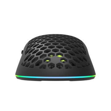 DELUX Ergonomische, leichte Multi-Color Gaming-Maus mit bis zu 7200 DPI, Kabel und RGB-Beleuchtung