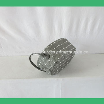 Cesta de almacenamiento de regalo de paja de papel, mango de pvc, para almacenamiento en el hogar y regalo