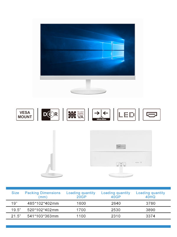 computer monitor white colour