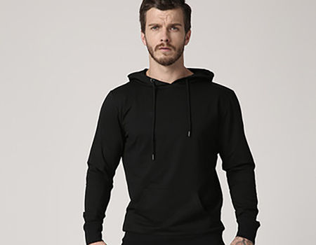 Men slim fit workout black pullover hoodie, black pullover hoodie 