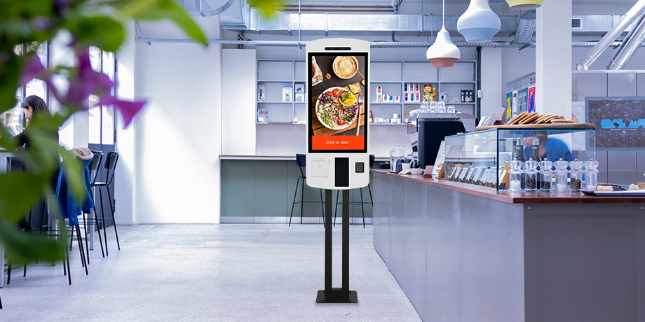 China27inch touch self service ordering kiosk with printer / scanner ...