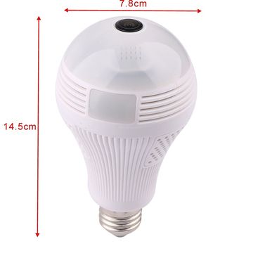 360 degree wifi bulb fisheye wireless spy camera two way audio and support TF card