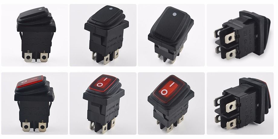 China Honyone IP67 Rocker Switch, On/Off, 4-pin Black Housing, Green ...