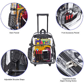 clear rolling backpack