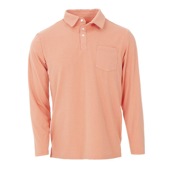 peach polo shirt long sleeve