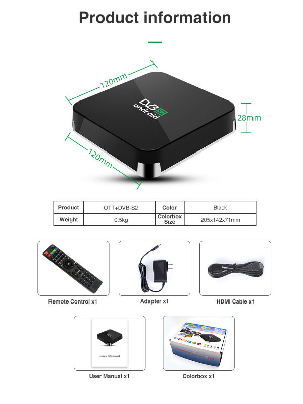 Android STB OTT DVB S2 Best Android Quad Core Chipset Amlogic S905D TV ...