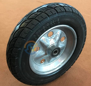 PU 14 Puncture Proof BLACK Wheelbarrow Wheel Tyre 3.50-8 foam filled AXLE by Keto Plastics 