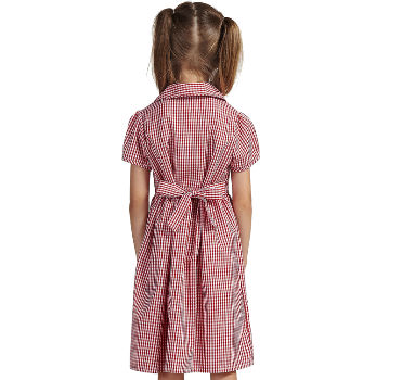 100 cotton gingham school dress