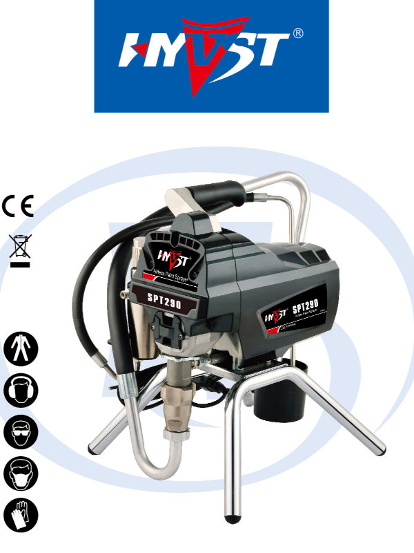 China HYVST PMDC Airless Paint Sprayer SPT290 Electric Piston Pump