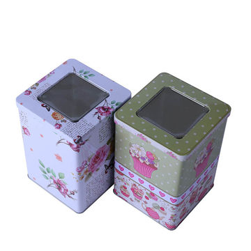 1 Pcs Metal Rectangular Empty Mini Tin Box Tinplate Push Candy