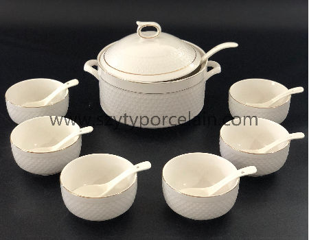 Buy Wholesale China Color Short Solar Cooke Big Industrial Gold White  Automatic Ceramic Soup Pot & Soup Pot Set at USD 15.5