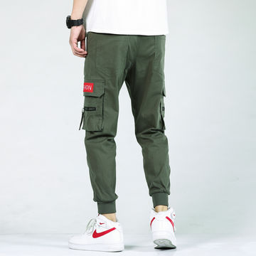 Joger Sport - Pantalones deportivos de color puro para hombre, casuales,  sueltos, con cordón