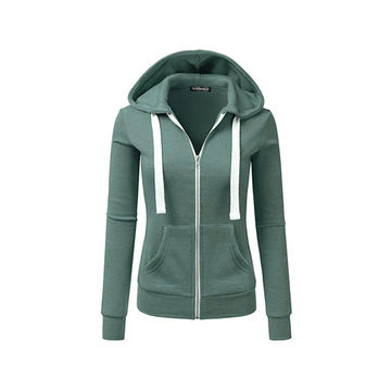 Bulk Buy China Wholesale Women's Hoodies Casual Color Block Zip Up Hoodie  Jacket With Pocket $10.2 from Trigon Knitting Co.,Ltd