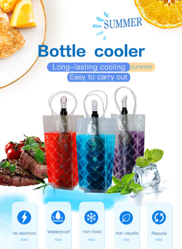 China PVC Wine cooler sleeve wine beer keep warm or cool gel ice pack