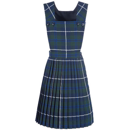 blue and green tartan dress