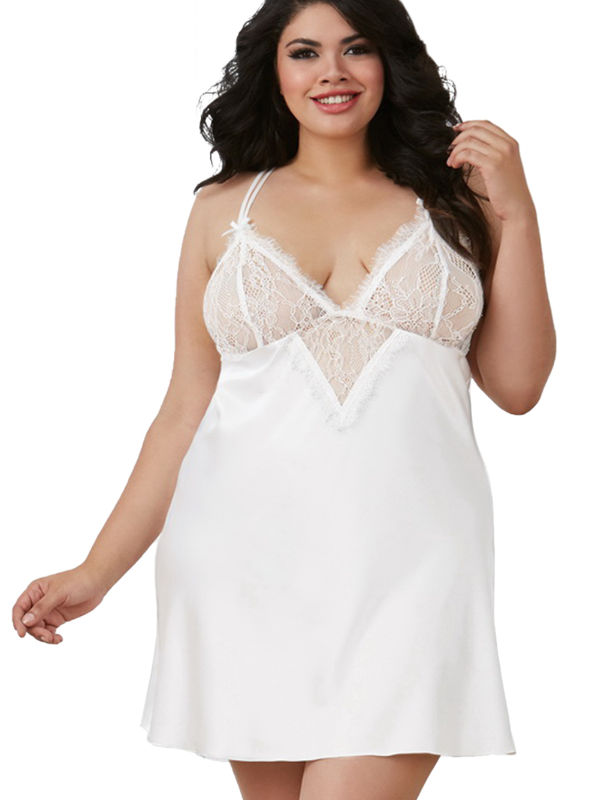 China Women's Sexy Plus Size Silky Satin Charmeuse Chemise, Fetish ...