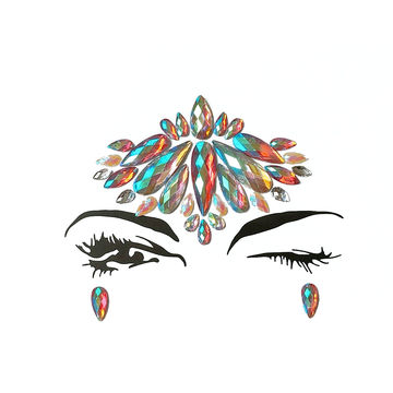 NUEVO Tatuaje de cristal 3D Pegatinas de gemas para ojos Cara de cristal  Joyas para el cuerpo Fiesta del festival Pegatinas para ojos con brillo