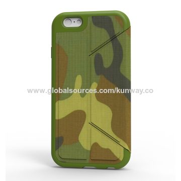 Capa de tecido com sobremoldagem de PC/TPU para iPhone 6/6S, encaixe perfeito com proteção total.