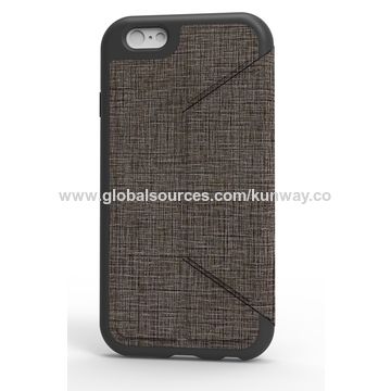 Capa de tecido com sobremoldagem de PC/TPU para iPhone 6/6S, encaixe perfeito com proteção total.